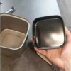 Casserole camping carrée pliante en titane 1400ml