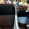 Casserole camping carrée pliante en titane 1400ml