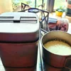 Casserole camping carrée pliante en titane 1400ml