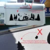 Grand autocollant camping car Forêt étoilée montagne