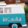 Grand autocollant camping car Forêt étoilée montagne