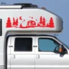 Grand autocollant camping car Forêt étoilée montagne