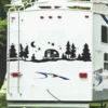 Grand autocollant camping car Forêt étoilée montagne
