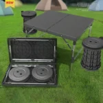 Ensemble table et chaises d’extérieur portables pliables pour le camping