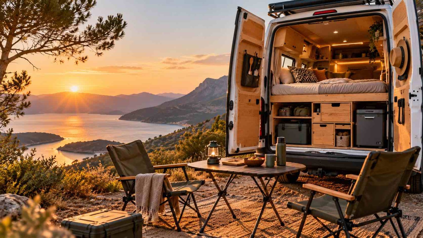Aménagement intérieur d'un van pour voyager