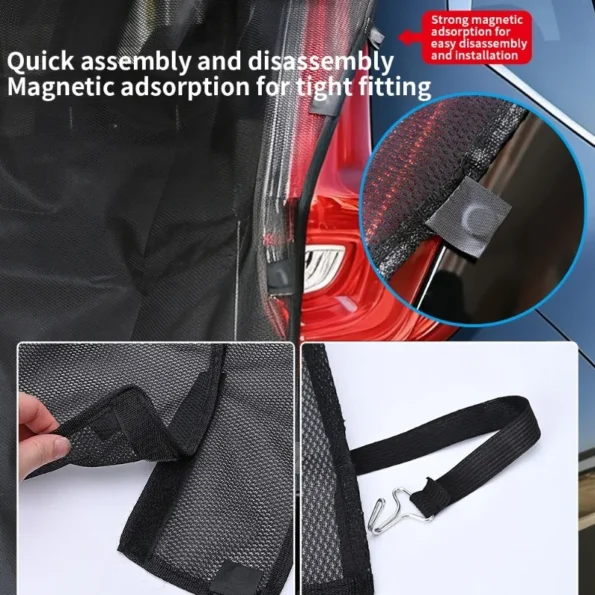 Moustiquaire de coffre de voiture – Filet anti-insectes pour camping