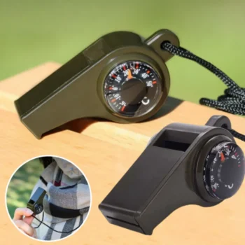 Sifflet de survie 3 en 1 avec boussole et thermomètre