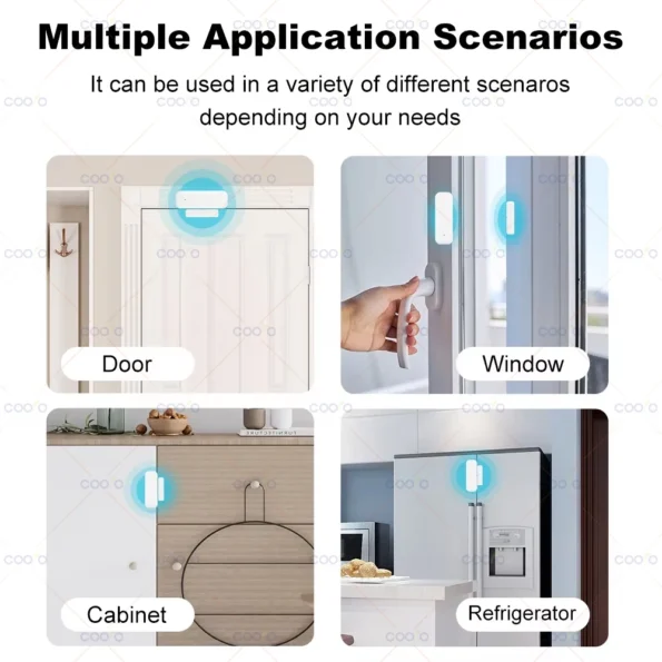 kf-Se237eb71d04547ec9797bd37cfa67f36V Détecteur d'ouverture porte et fenêtre Zigbee – Compatible Tuya Smart Life
